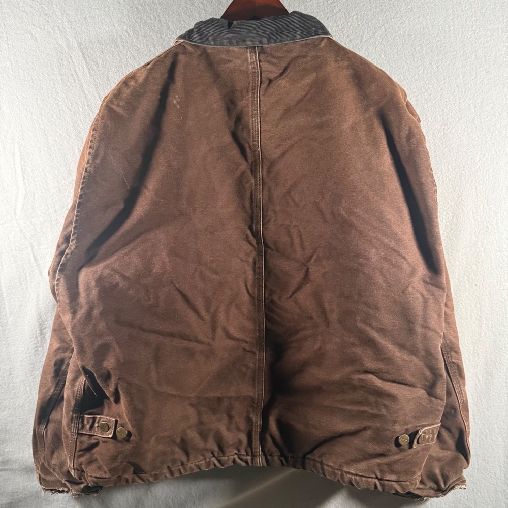 Vintage Carhartt J22 DKB Detroit Style Jacket Mens XL Dark Brown Duck Canvas USA - Picture 5 of 6